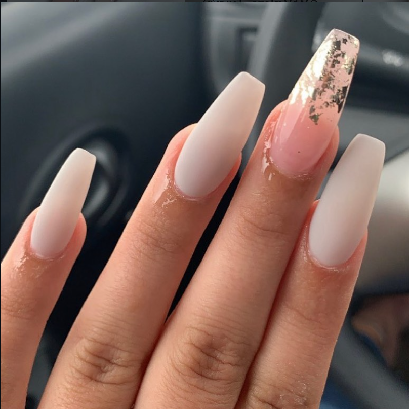 Pink gel manicure